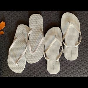 White flip flops